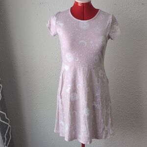 Wonder Nation Light Pink Celestial Mini Dress Girl's XL 14-16